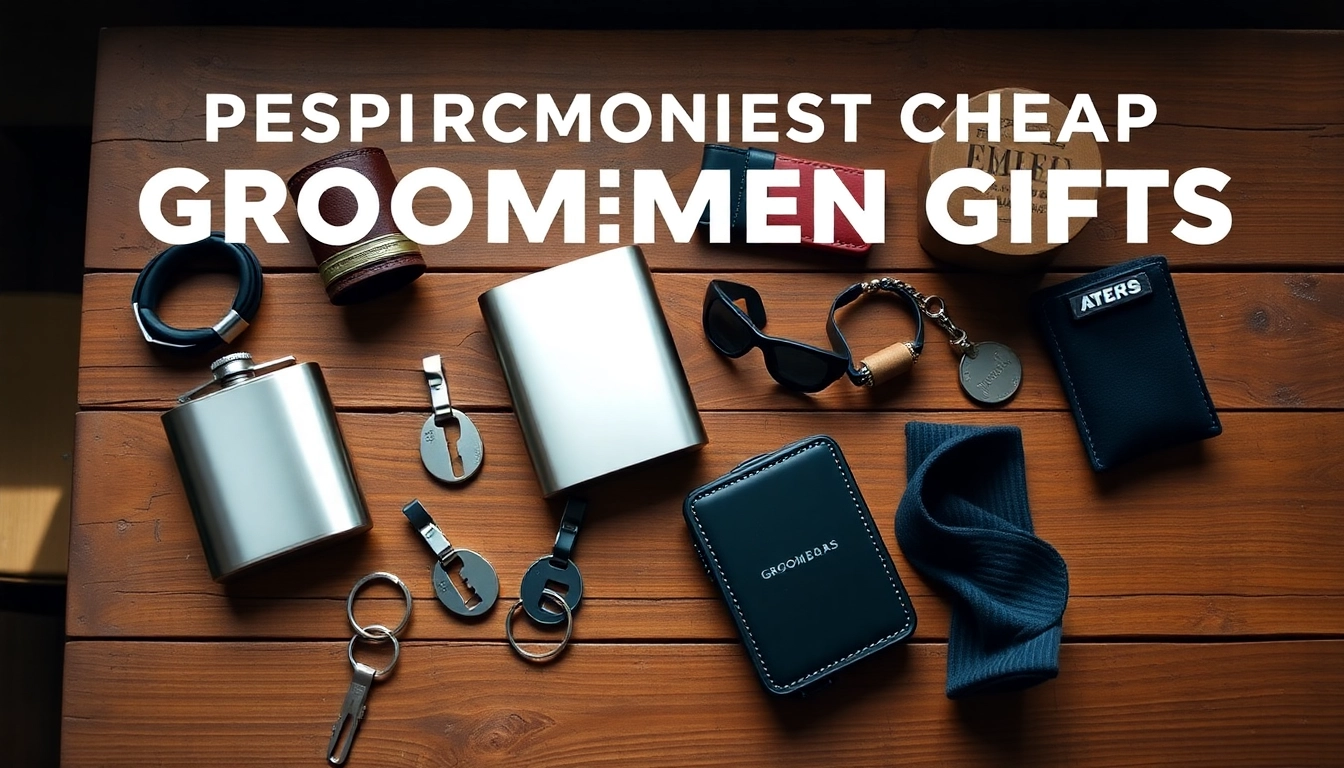 Explore diverse cheap groomsmen gifts including stylish flasks and personalized keychains, showcasing unique ideas for wedding parties.