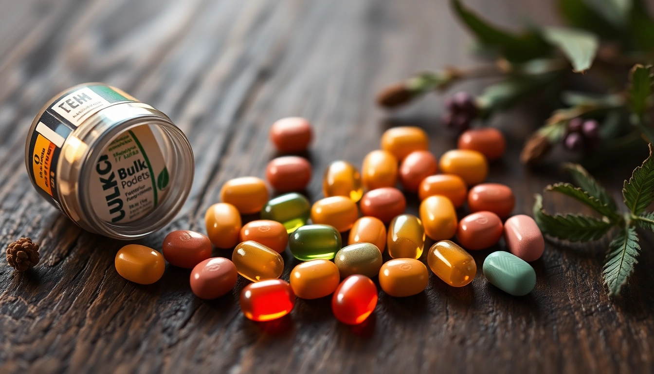 Showcase of Bulk 7oh tablets displayed on a rustic wooden surface, emphasizing natural ingredients and vibrant colors.