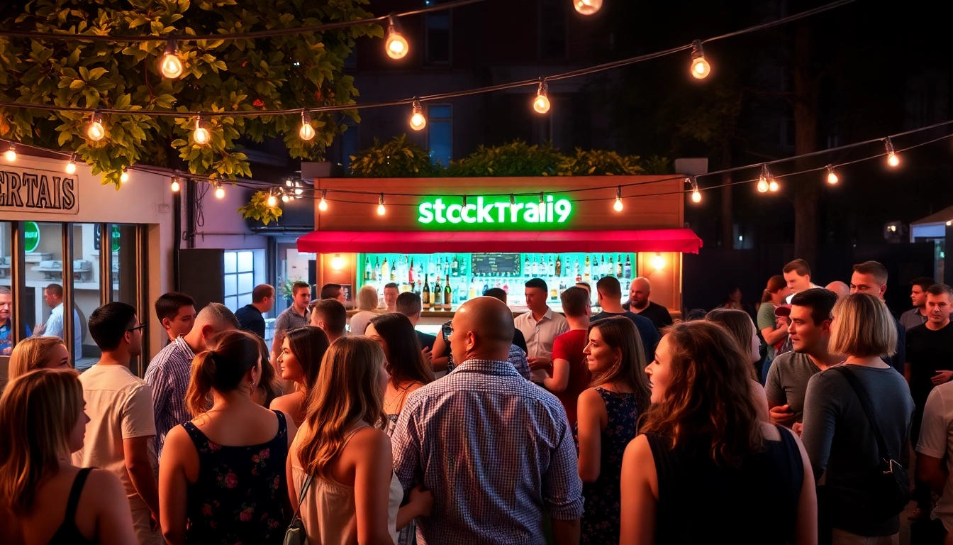 Experience a lively after-work party at Unique Berlin Events with vibrant cocktails and bustling atmosphere.
