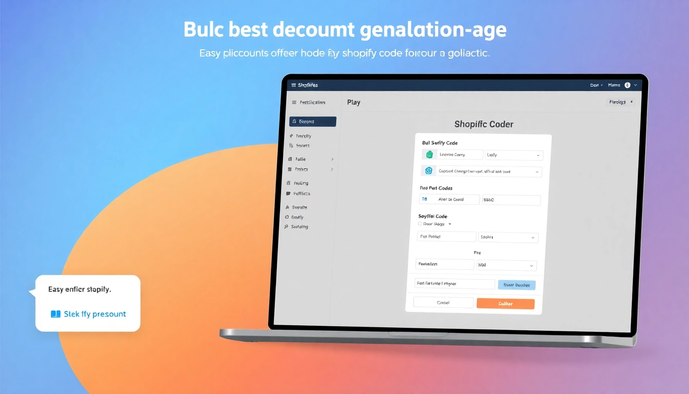 Shopify bulk discount code generator showcasing an intuitive interface for generating promotional codes efficiently.