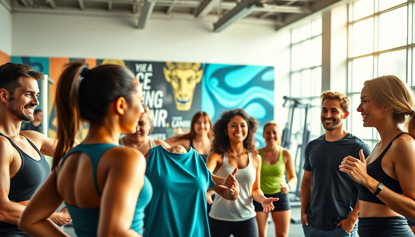 Participants engaged in small group training, receiving guidance and motivation in a bright urban gym setting.