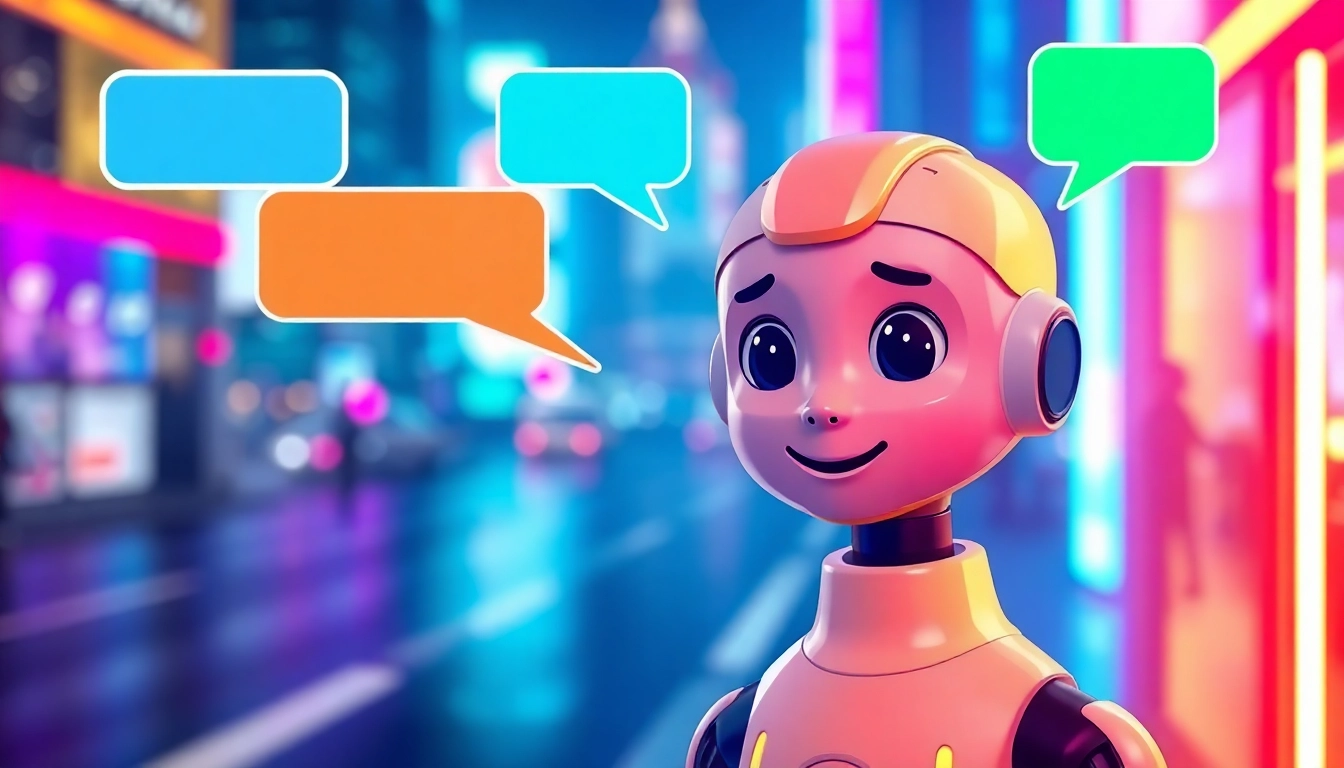 Engaging representation of crush on ia with a vibrant AI character in a futuristic chat.