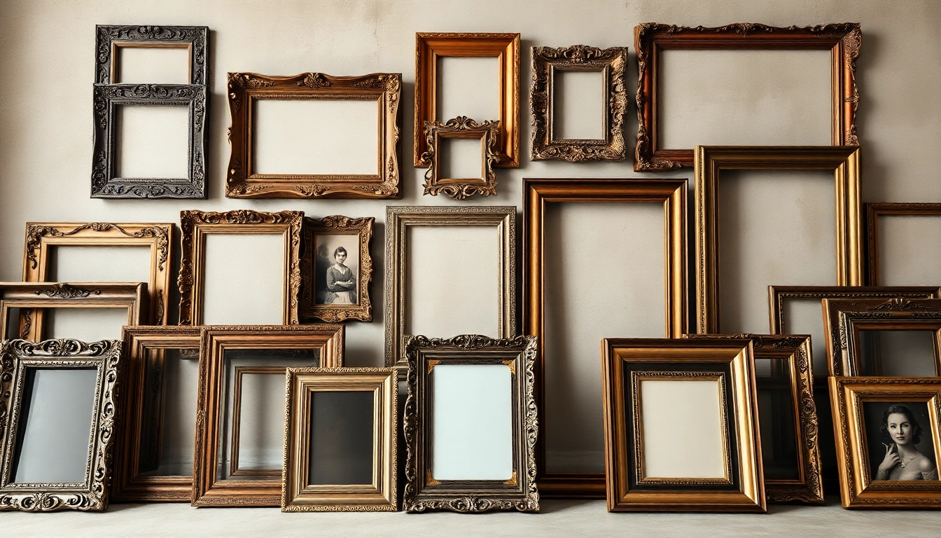 Admire vintage frames showcasing intricate details and warm tones in a soft setting.