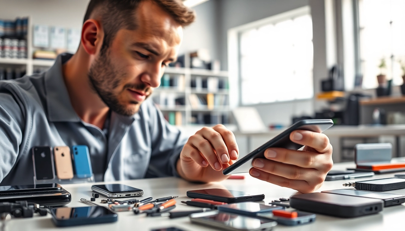 Servizio di riparazione cellulari a Torino: tecnico esperto al lavoro sul dispositivo