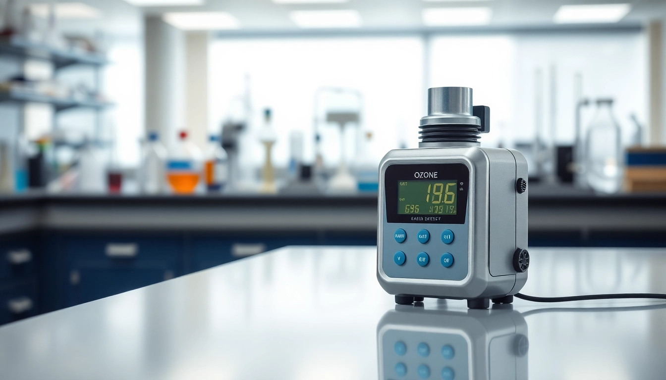Monitor the environment with an advanced ozone gas detector featuring a digital display and sensors.
