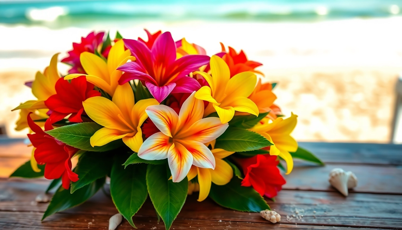 Arrange vibrant Huntington Beach flowers in a sunny coastal setting to evoke a cheerful mood.