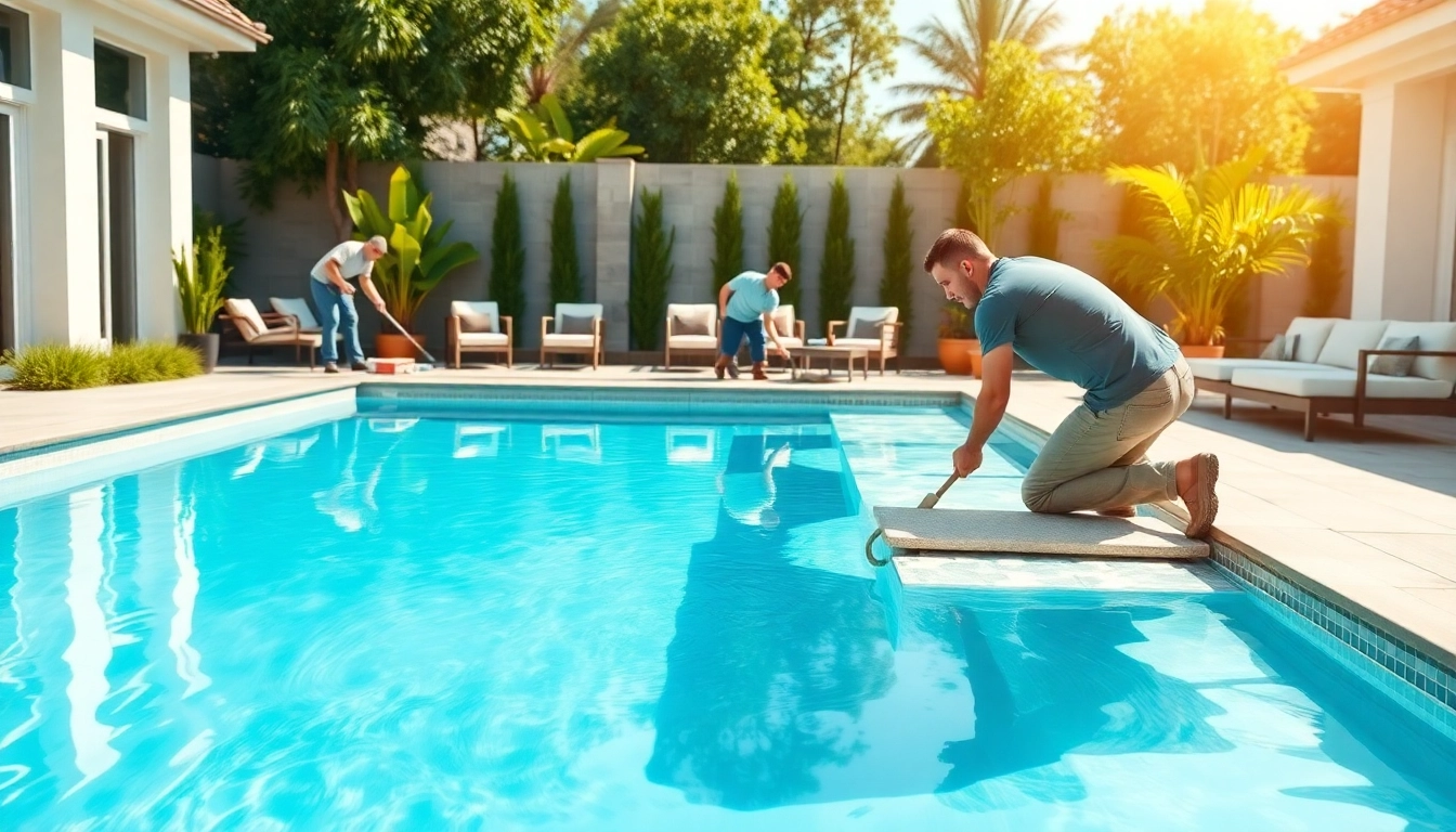 Transforming a backyard oasis with expert pool renovation company services, showcasing vibrant tiles and clear water.