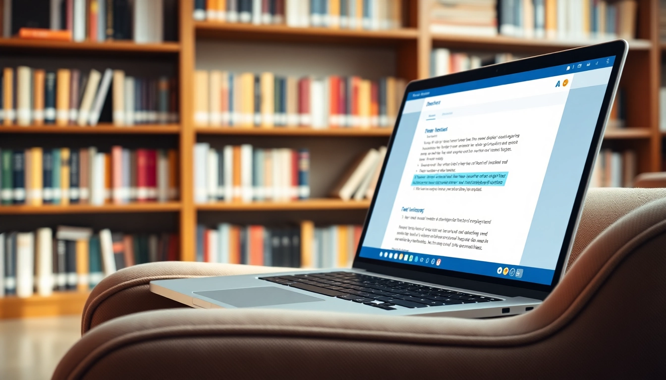 Check text originality using the advanced plagiarism detector tool on a laptop.