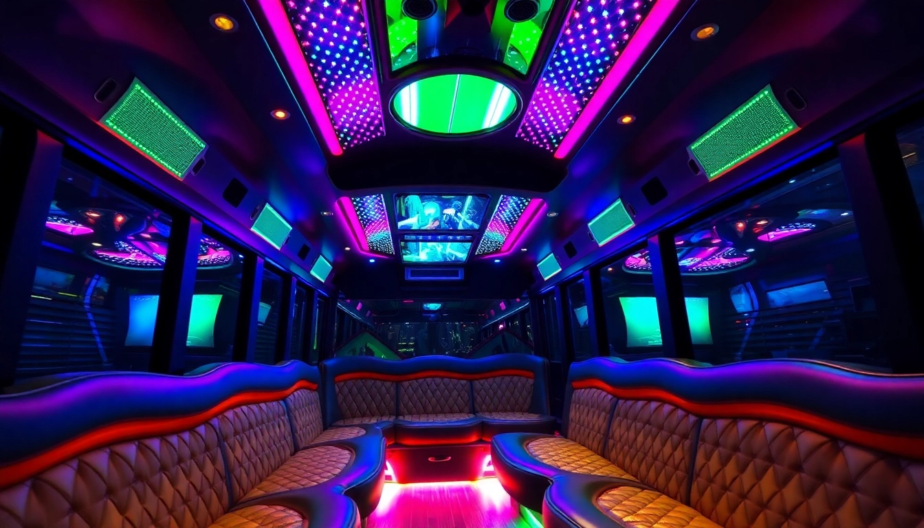 Experience an unforgettable night in an Atlanta party bus with ultimate luxury seating and vibrant lighting.