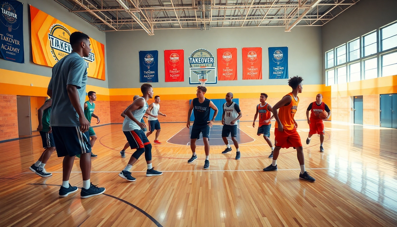Train hard and achieve excellence at the Takeover Basketball Academy, showcasing focused young athletes.
