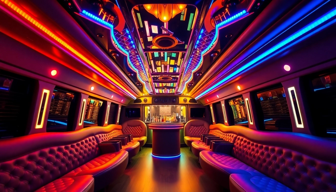 Experience the luxurious Atlanta party bus with plush seating and vibrant interiors for memorable celebrations.