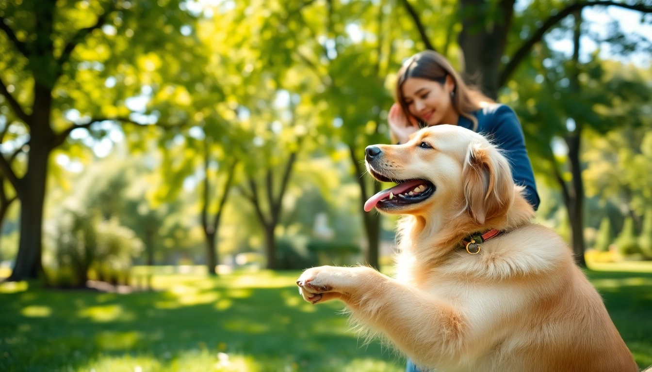 Engaged dog training session in Irvine, showcasing positive reinforcement techniques with a happy dog.