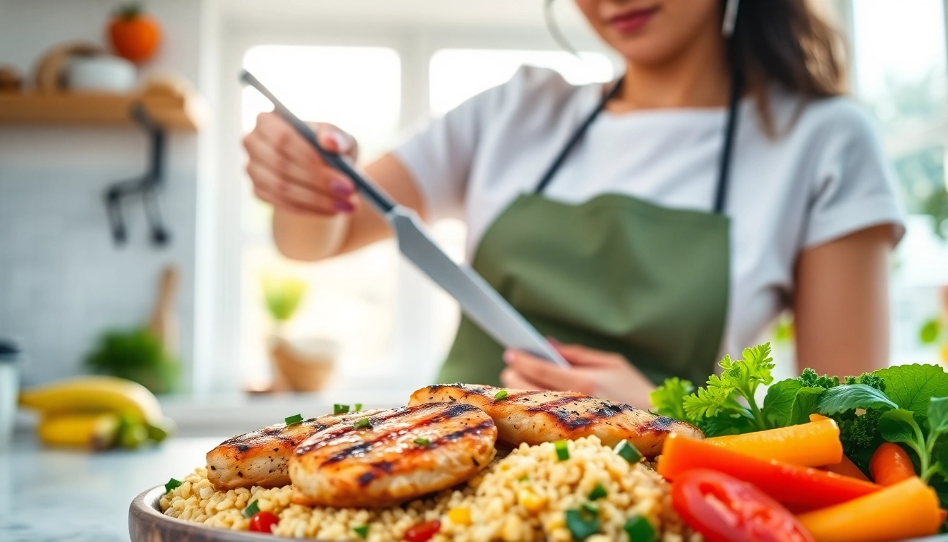 Nutritionist preparing a healthy meal to support a protein diet to lose weight.