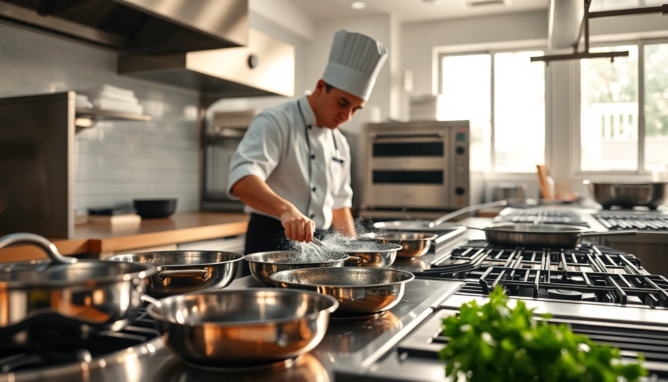 Expertly performing Restaurant Cooking Appliance Cleaning in a bright, professional kitchen environment.