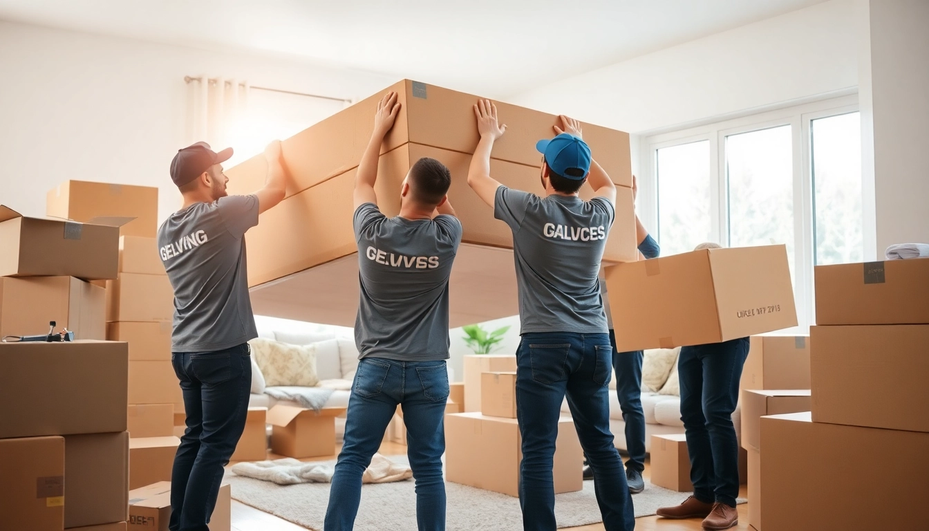 Movers Calgary expertly handling furniture and belongings in a bright and professional environment.